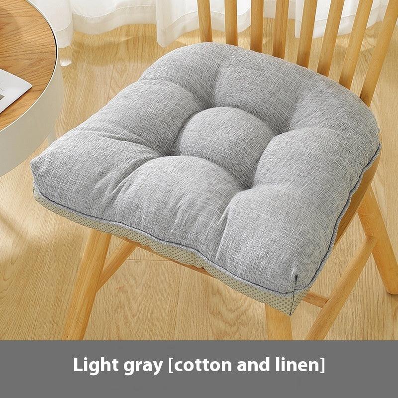Cotton And Linen Chair Cushion Thickened Non-slip Corduroy Pearl