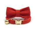 Handsome Cat Bow Corduroy Cat Collar