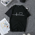 Women's T-shirt Women's Short Sleeve Summer New Korean Style Love ECG Top Bottoming Shirt