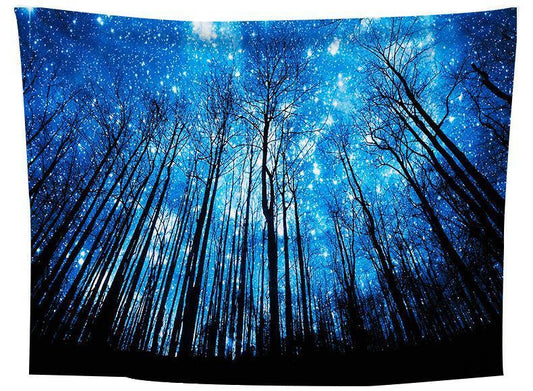 Printed Tall Trees Light Up The Sky Tapestry Multifunctional Tapestry Sitting Carpet Wall Hanging