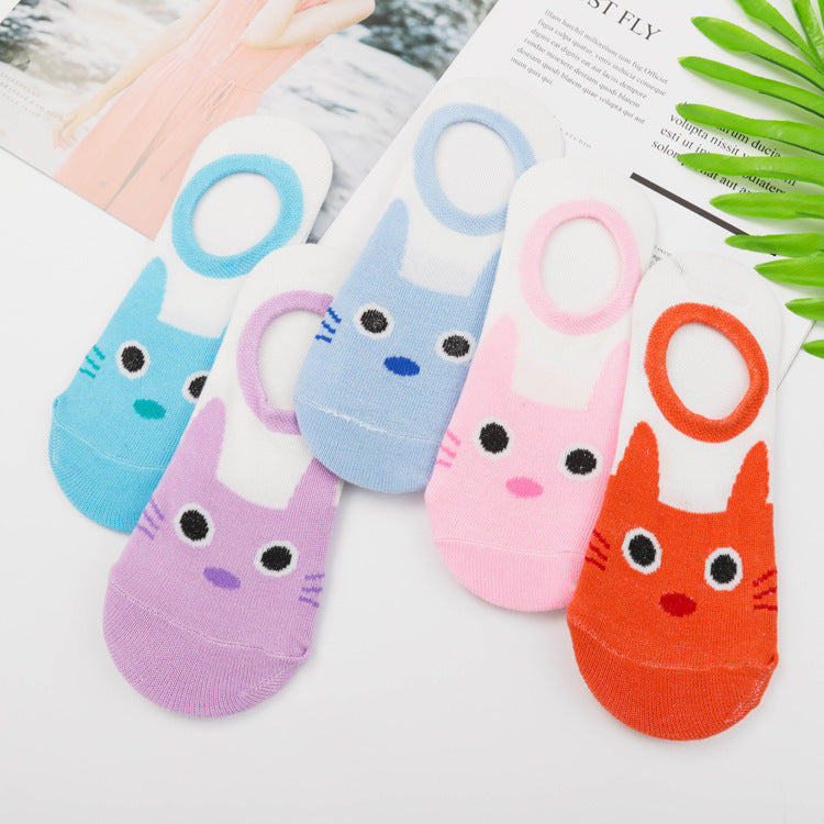 Invisible socks cotton breathable non-slip