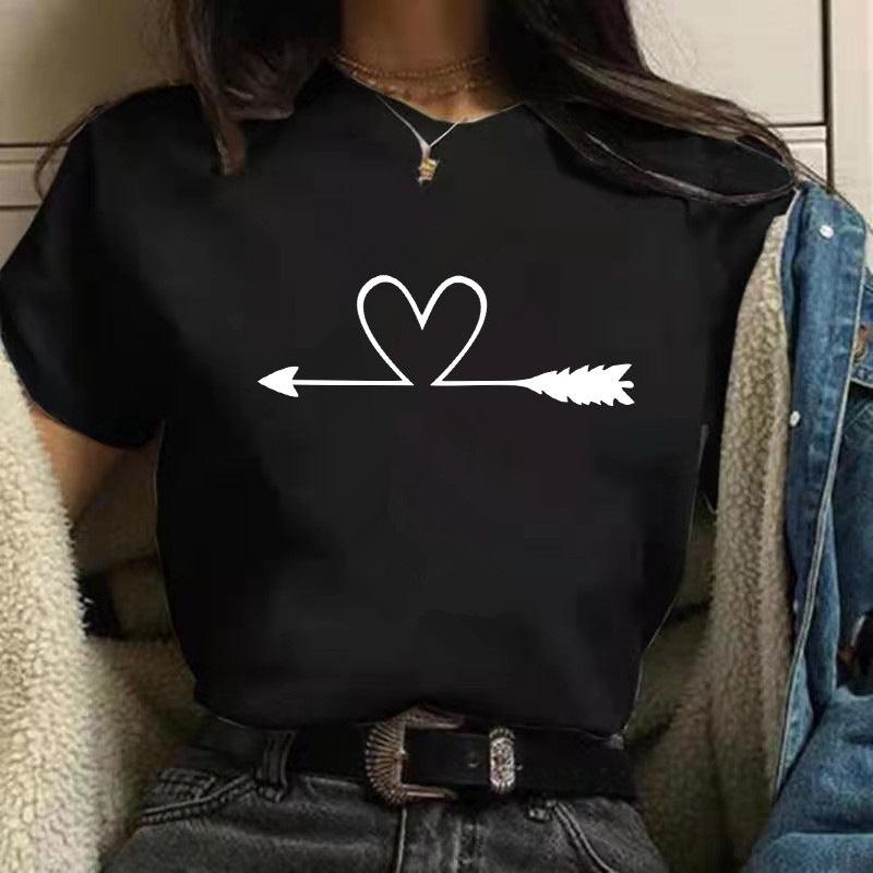 Butterfly Print T-shirt Loose Plus Size Women's Clothing