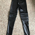 High-elastic Knee Three Zipper  Leather Nine Points Leggings