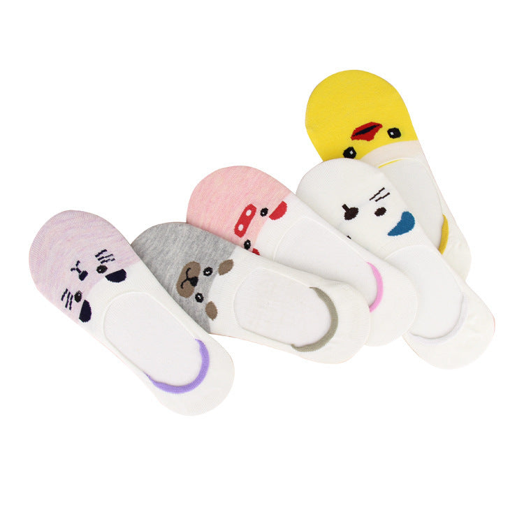 Invisible socks cotton breathable non-slip