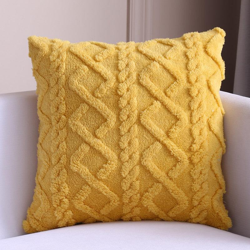 New Style Household Nordic Plain Cushion Cover Plush Warp Knitting