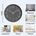 12  Wall Clock Silent Non Ticking Clock For Living Room Bedroom Kitchen Office