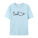 Women's Smiling Printed Cotton Short Sleeve