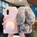 Plush Loving Heart Rabbit Creative Drop-resistant Autumn And Winter Phone Case