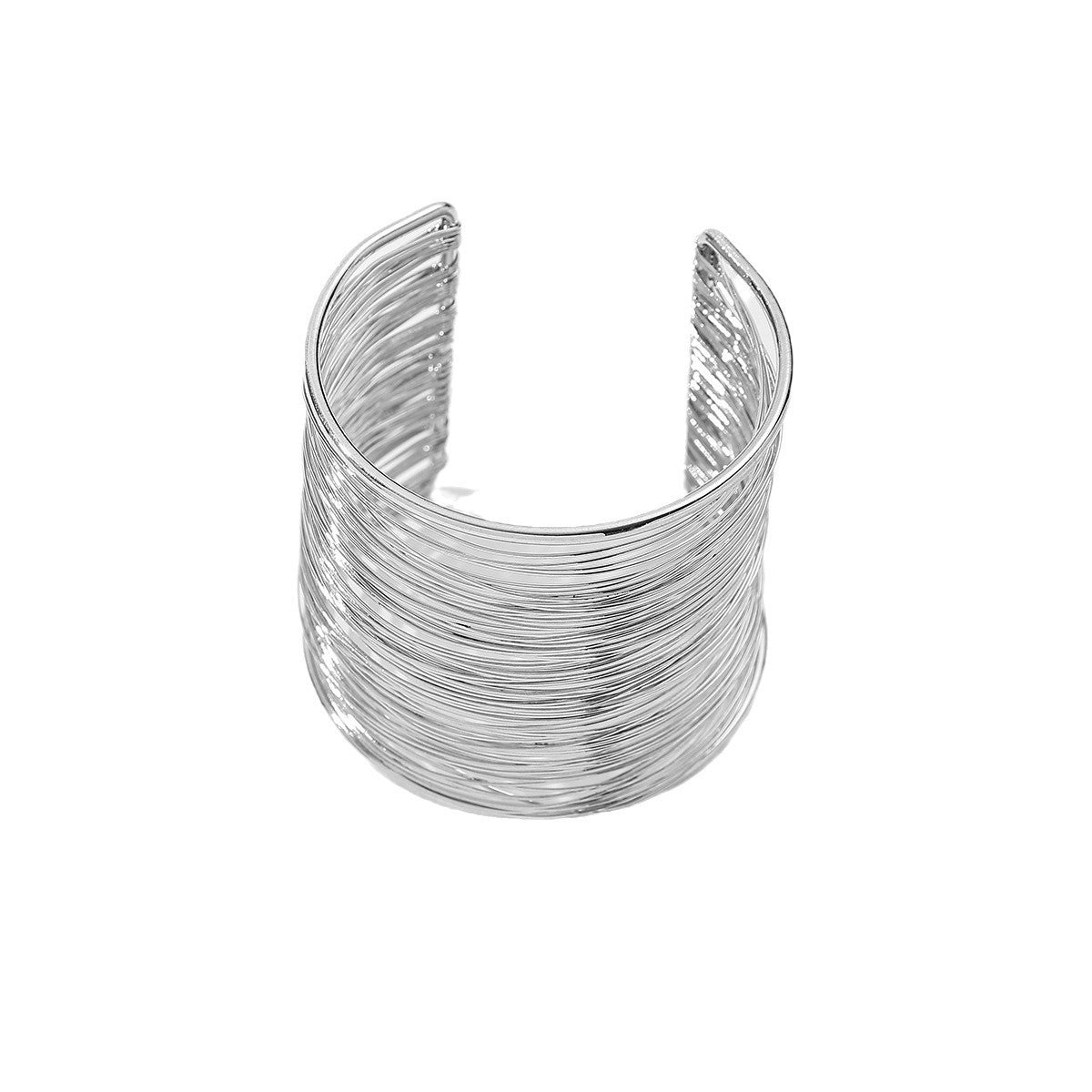 Alloy For Die Casting Exaggerated Golden Open-end Bracelet