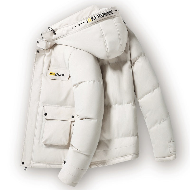 Fashionable Hooded Thick Down Cotton Jacket Men's