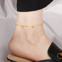 Simple Gold Bead Anklet For Women Beach