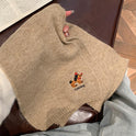 Autumn And Winter Fashionable Warm Cartoon Cute Embroidered Puppy Scarf For Women