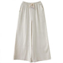 Hemp Rope Elastic Waist Wide leg Trousers