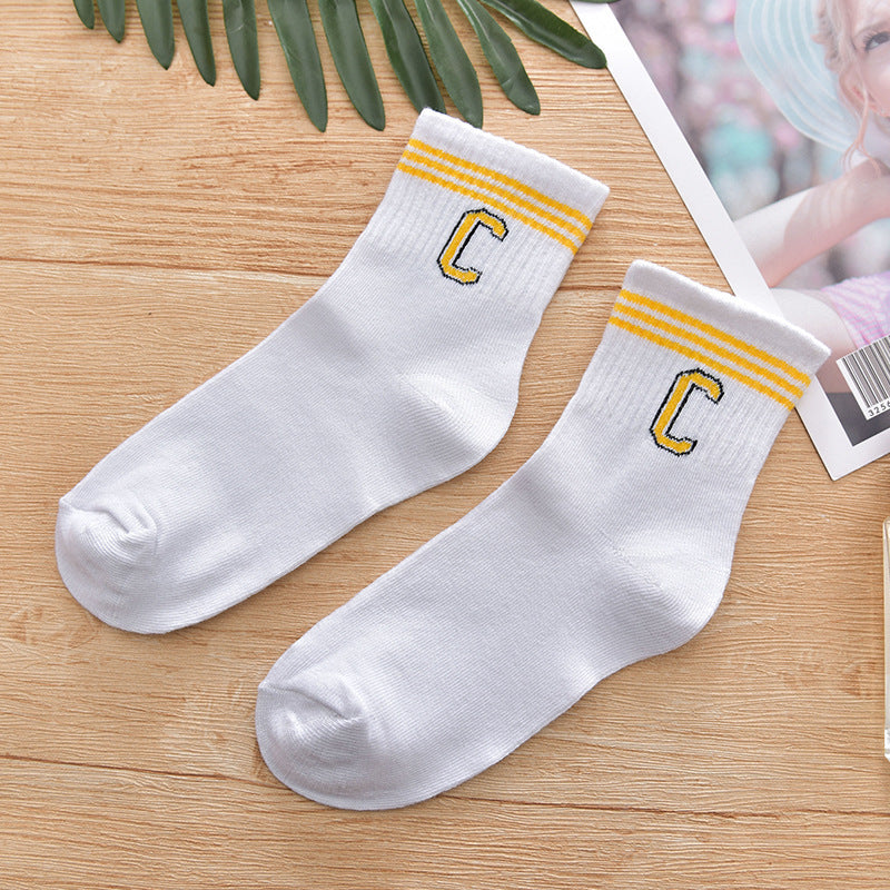 Women's alphabet tube socks
