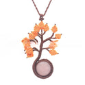 Natural Crystal Round Woven Tree Of Life Pendant Hand Woven Fashion