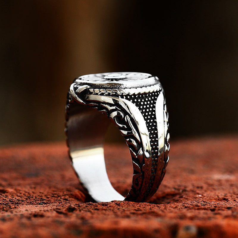 Steel Warrior European And American Retro Biker's Style Titanium Steel Ring