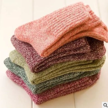 Autumn and winter thickening warm thick line rabbit hair socks Japanese tube cute adult female socks