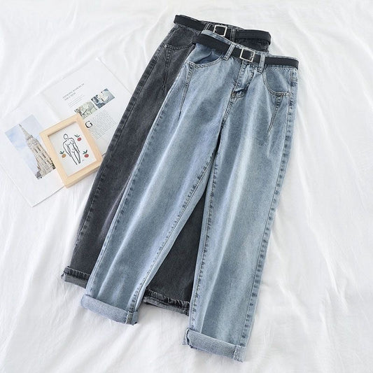 Loose Radish Pants Women's High-waisted Slim Straight Daddy Pants Trend