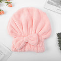 Cute Thick Solid Color Absorbent Dry Hair Cap Women Quick-drying Shower Cap