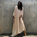 Solid Color Seaside Vacation Dress Loose Overclothes Robe For Women
