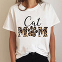 Women's Short Sleeve Cat Print