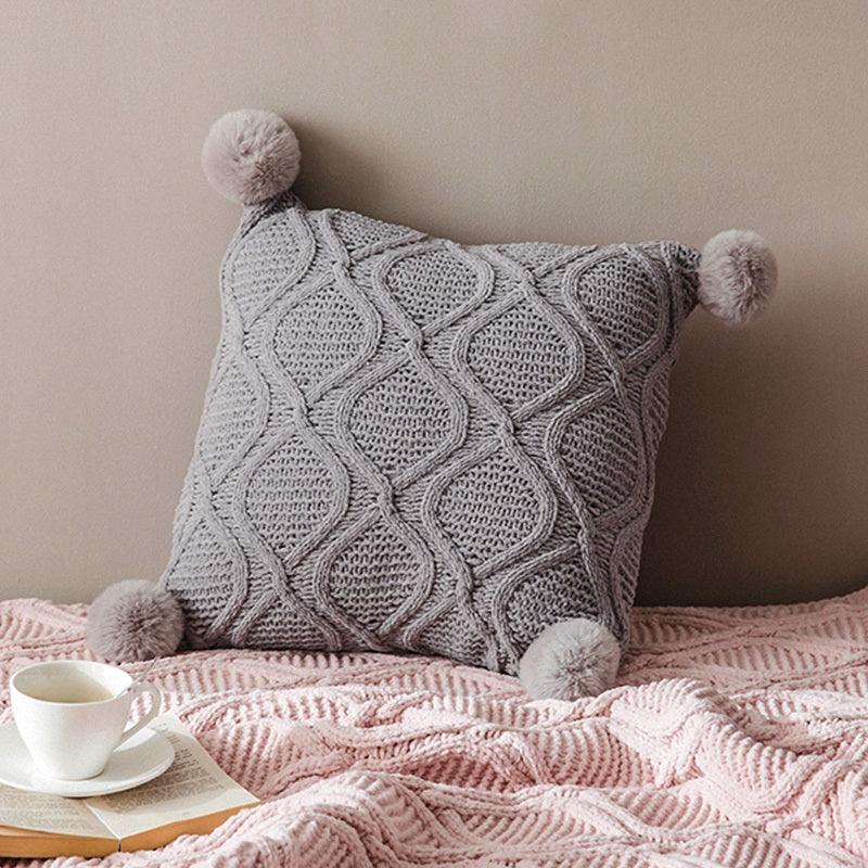 Nordic Ins Wind Ball Girl Pillow Knitted