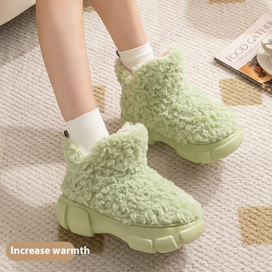 Female Winter Minimalist Warm Velvet Padded Thickened High-top EVA Non-slip Snow Boots