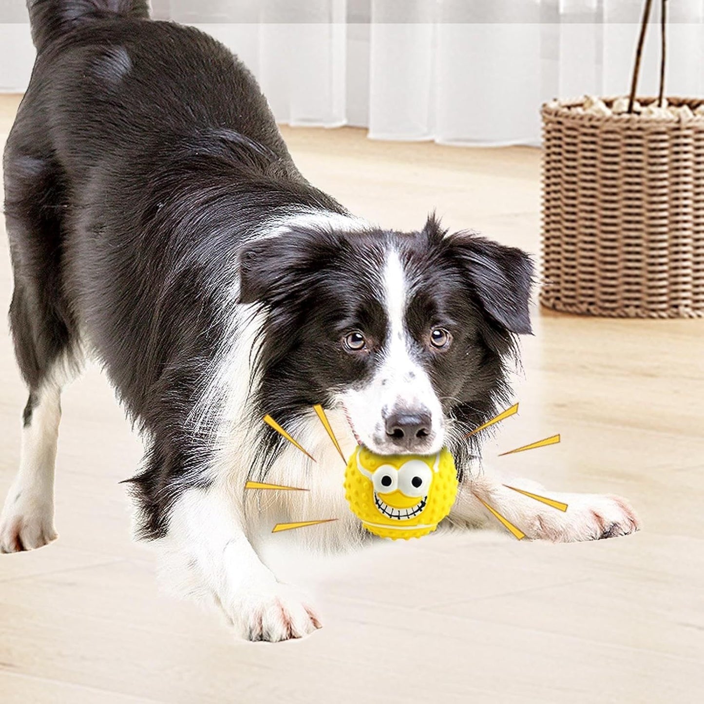 Dog Latex Balls Latex Face Ball Dog Toy Smile Face Dog Balls Bouncy Chewing Balls Squeaky Dog Face Balls Puppy Chew Toy Pet Latex Balls Suitable For Small Medium Dogs Cats Kittens