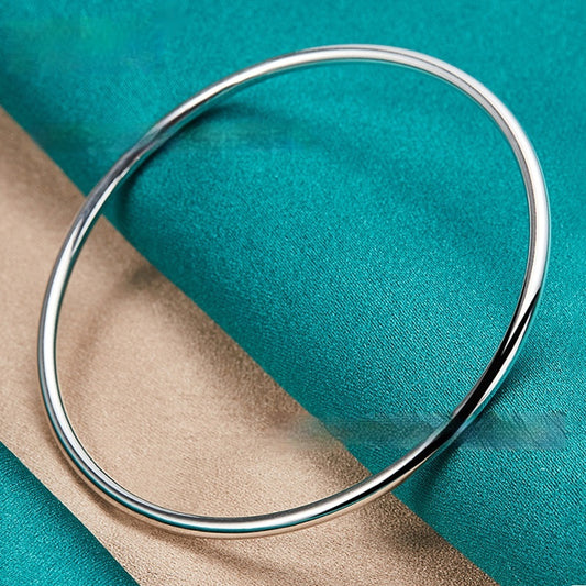 Silver Jewelry 3mm Smooth Circle Bracelet