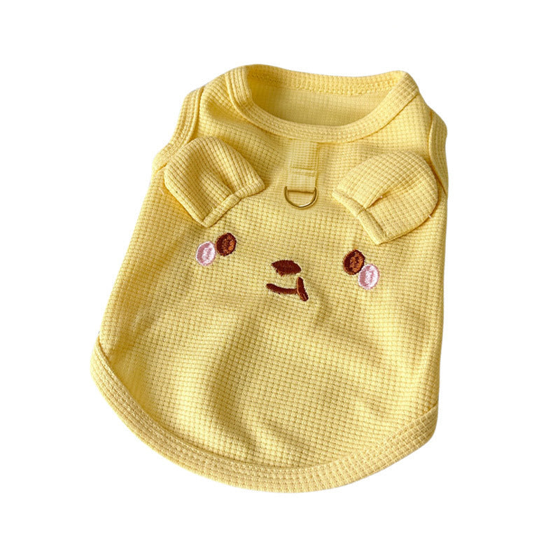 Spring And Summer New Dogcat Clothes Waffle Vest