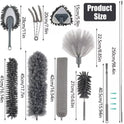 9pcs Extendable Feather Duster Long Telescopic Duster Magic Static Duster Brush