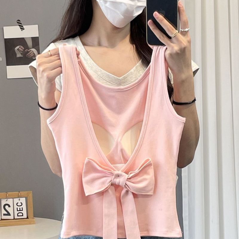 Pure Desire Style Bow Beautiful Vest Sling Women's Slim Fit