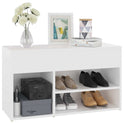 vidaXL Shoe Bench White 80x30x45 cm Engineered Wood