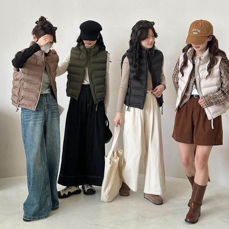 Autumn And Winter New Korean Style Stand Collar Short Cotton Waistcoat