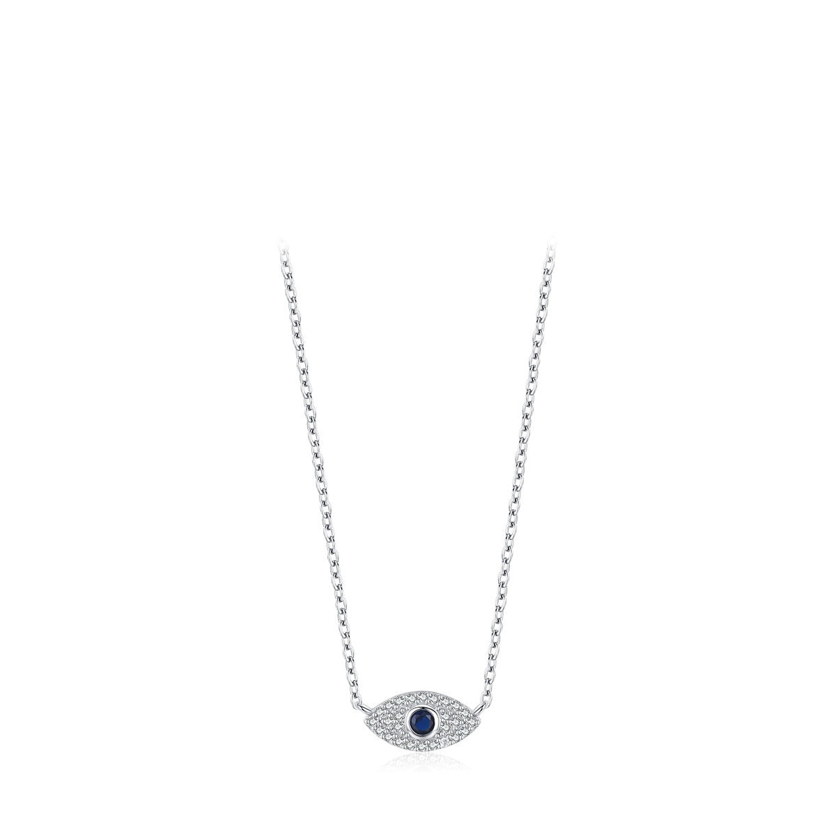 Pure Exquisite Diamond Devil's Eye Necklace Bone Chain Female