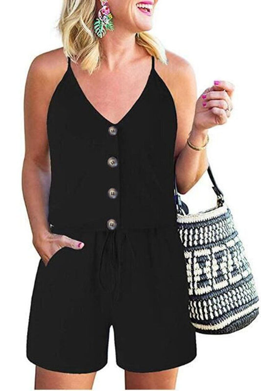 Summer European And American Women's Fashion Camisole Lace-up Casual Women's Jumpsuit