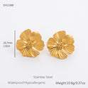 Retro Graceful Earrings Stainless Steel 18K Gold Plating Casting