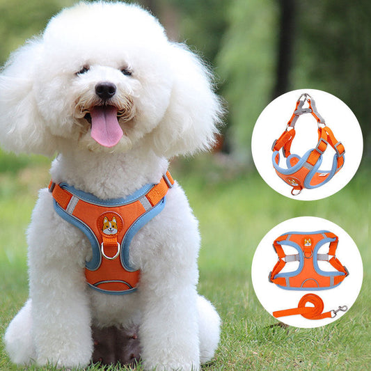 Dog Harness Cat Harness Reflective Dogs Leashs Soft Mesh Chest Strap