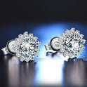 SUNFLOWER Fashion Full Zircon Stud Earrings For Women