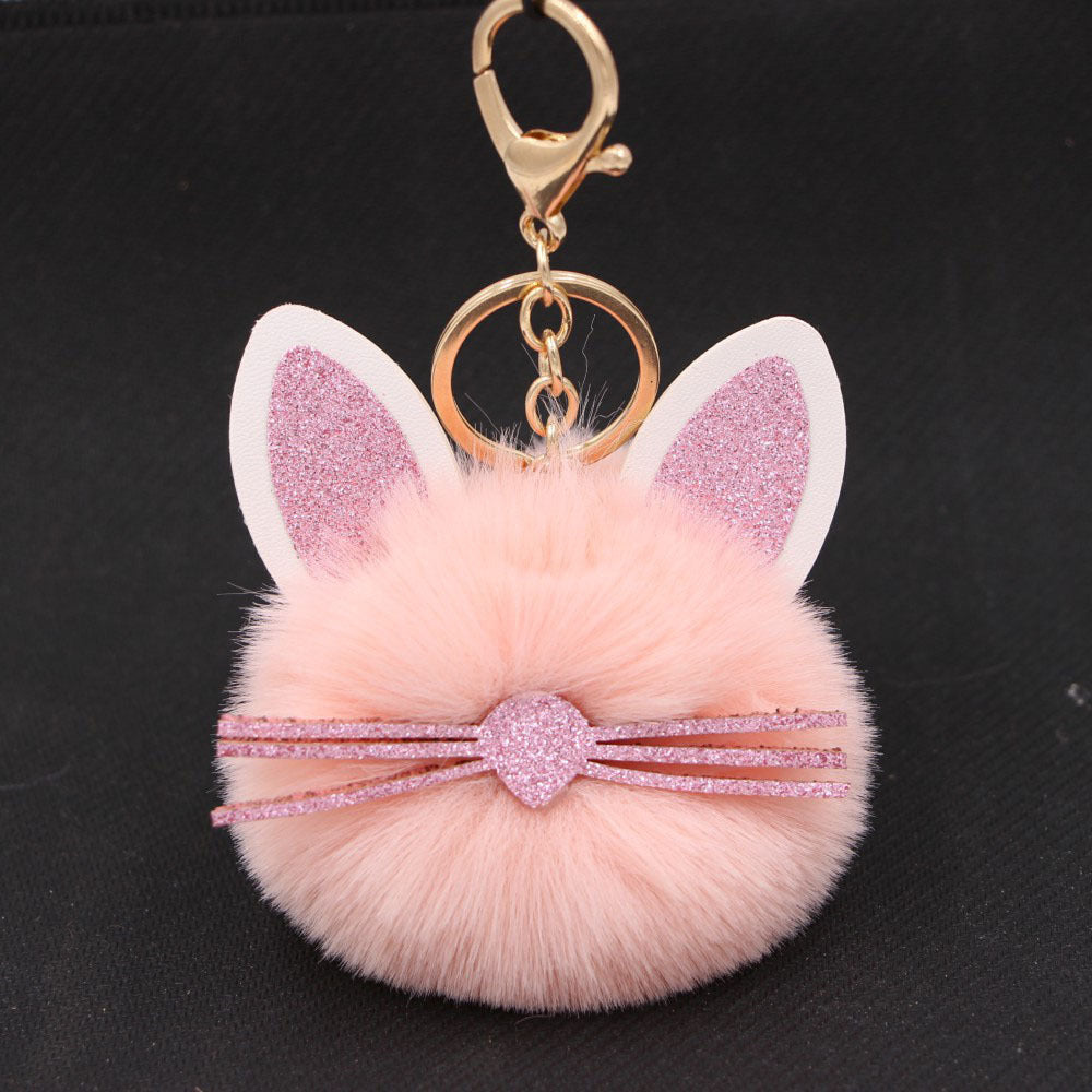 Personalized Ears Kitten Beard Plush Cute Keychain