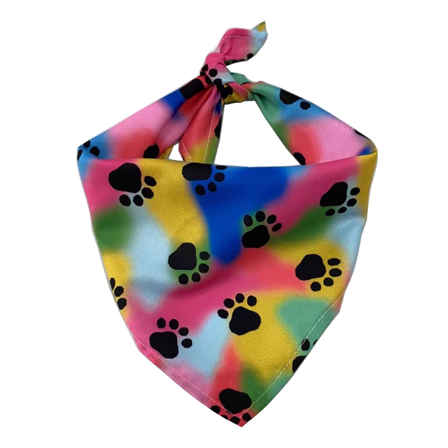 Single-layer Printed Dog And Cat Triangle Towel