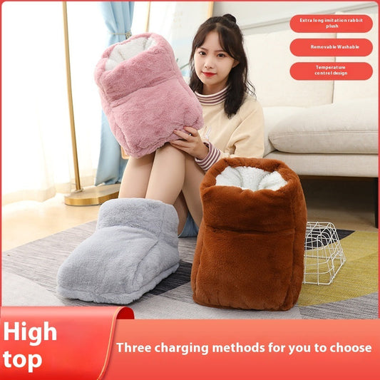 Plug-in High-top Rabbit Fur Hot Water Bag Foot Warmer