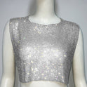 Women's Sleeveless Blouse Metal Rhinestone Backless