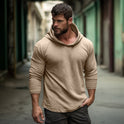 Solid Color Men's Cotton-padded Cap Bottoming Shirt Outdoor Top