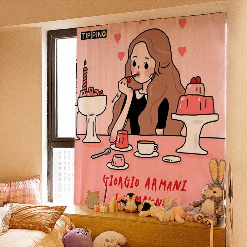 Dormitory Simple Paste Shading Cloth Korean Ins Style Velcro Curtain