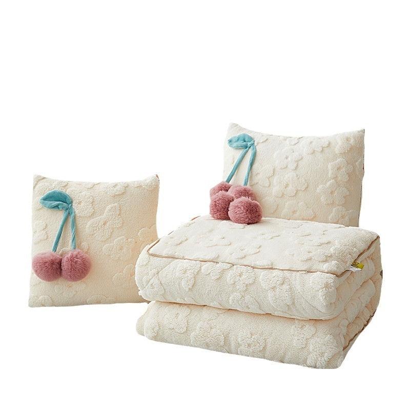 Girls' Two-in-one Plush Nap Thickened Pillow And Blanket