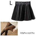 High waist Faux Leather Skirt sun skirt pleated skirt