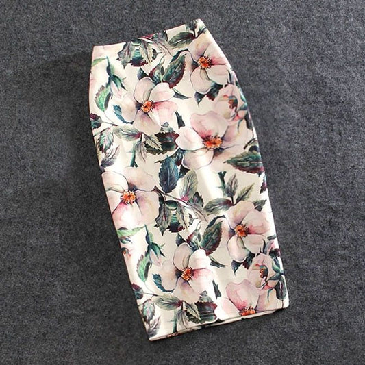 Printed high waist skirt