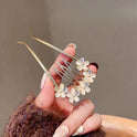 Antique Elegant Opal Flower U-shaped Hairpin High Sense