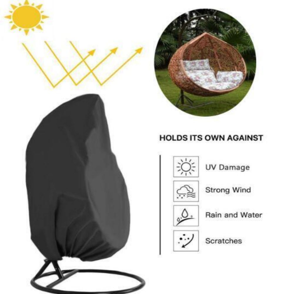 Waterproof Double Egg Chair Cover Hanging Swing Hammock Rattan Outdoor Furniture